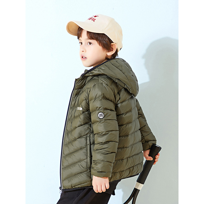 千仞岗2019新品童装羽绒服男童女童连帽保暖羽绒服239810