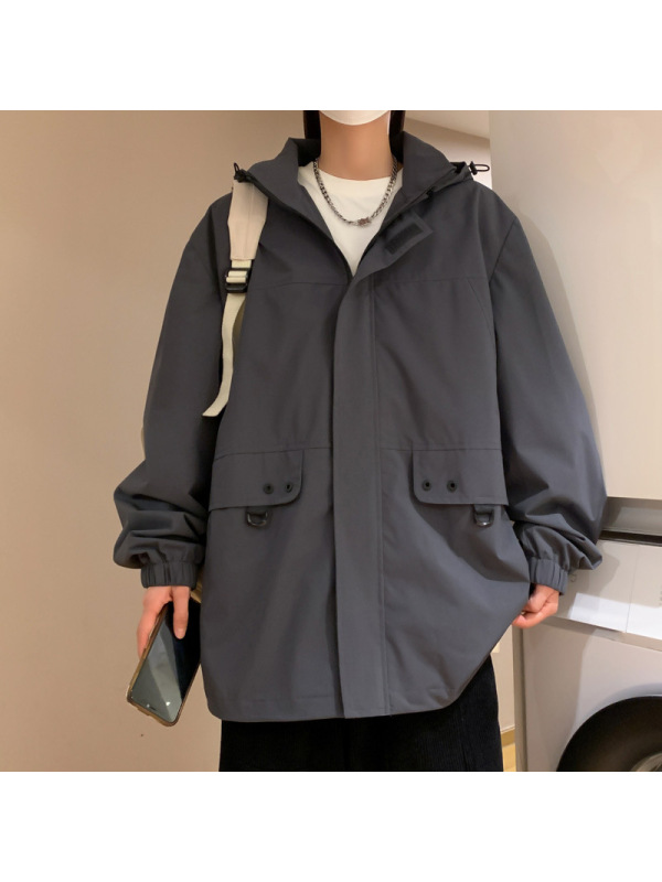 春秋新户外冲锋衣2024新款男工作服防风防水钓鱼登山服