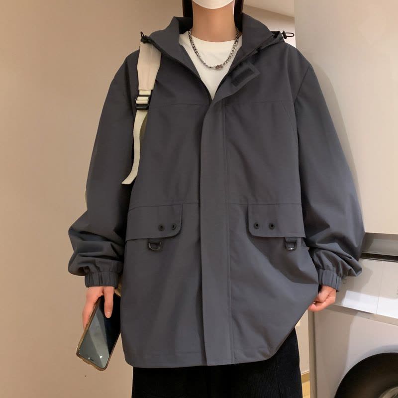 春秋新户外冲锋衣2024新款男工作服防风防水钓鱼登山服图片