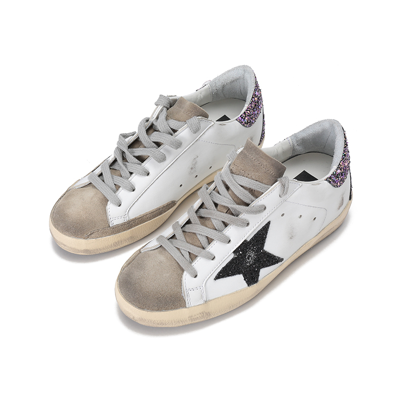黄金鹅 GOLDEN GOOSE 女士皮革Super-Star系带休闲运动鞋板鞋脏脏鞋GWF00102 F002463