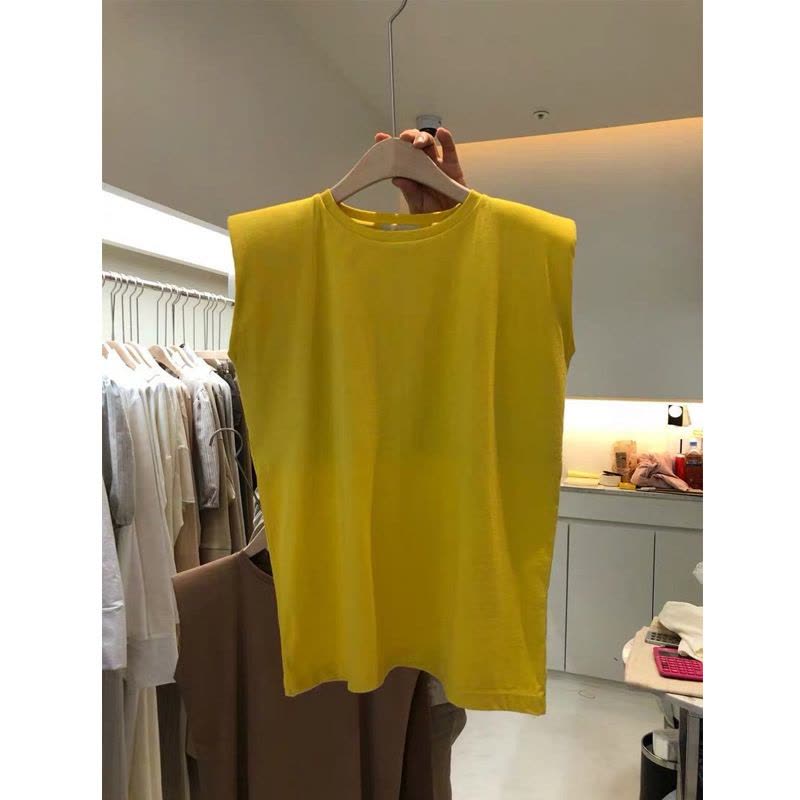 纯色圆领宽松无袖T恤女夏季显瘦休闲背心上衣服韩国女装图片