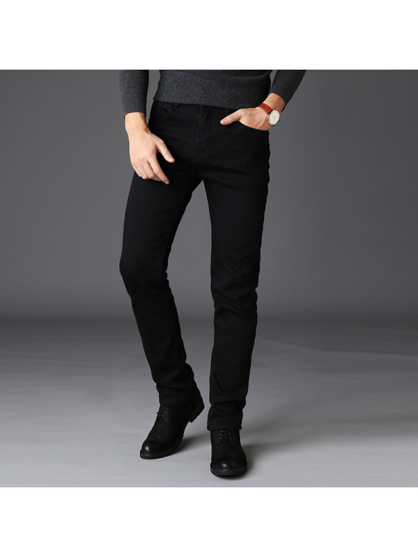 不色不起球男式弹力牛仔裤男青年春季舒适韩版修身小直筒长裤子