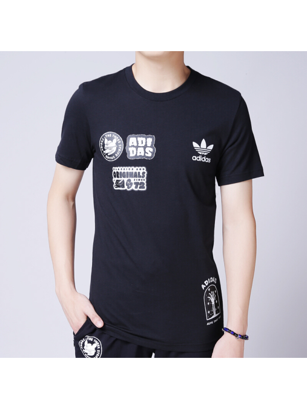 Adidas阿迪达斯三叶草男装秋季运动休闲透气短袖T恤BS316