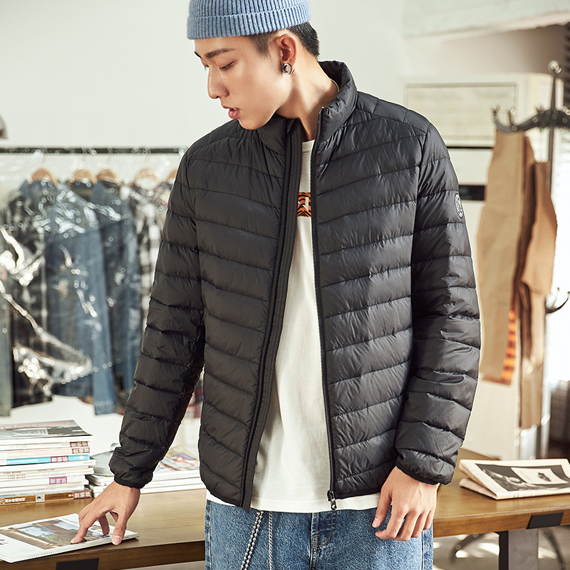 唐狮轻薄羽绒服男短款2018年冬季新款青少年立领韩版修身保暖外套