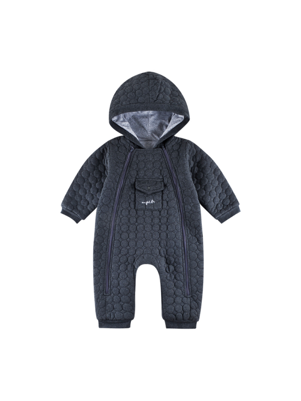 angeeb宝贝心语 0-2岁宝宝秋冬夹棉连身衣新生儿保暖爬服儿童秋冬外出连体衣