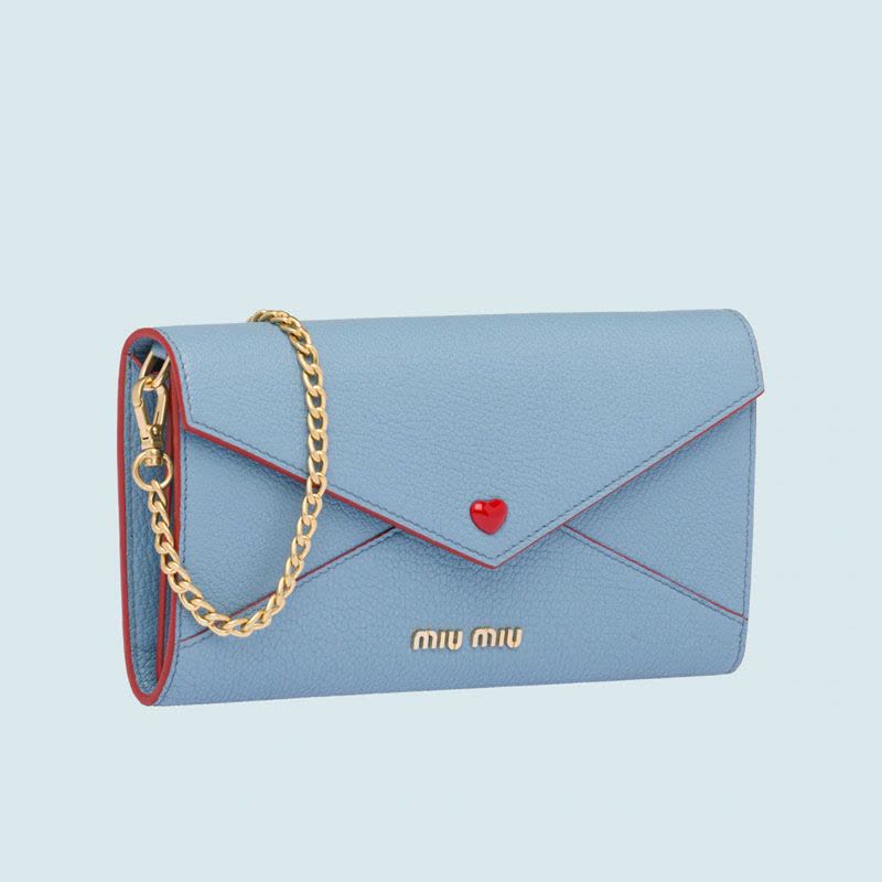 【预定】MIU MIU/缪缪 心形装饰MADRAS 皮革迷你手袋 5DH060图片
