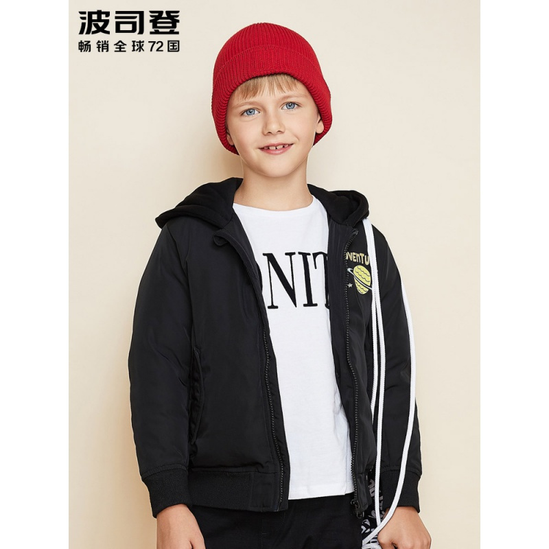 波司登童装新款男女童保暖外套连帽棒球款羽绒服