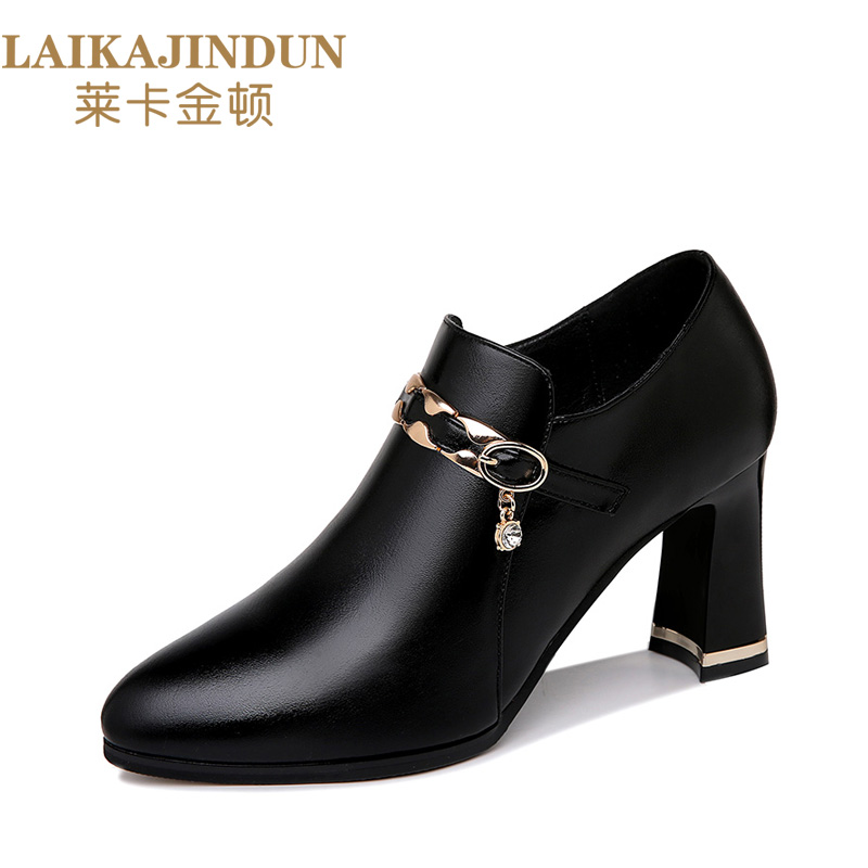 莱卡金顿laikajindun时装女鞋尖头深口工作皮鞋高跟休闲女单鞋7063