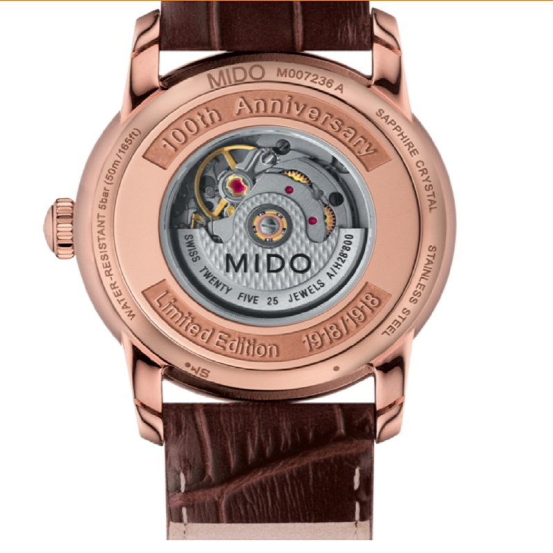 美度mido瑞士手表贝伦赛丽系列100周年限量款自动机械女表m