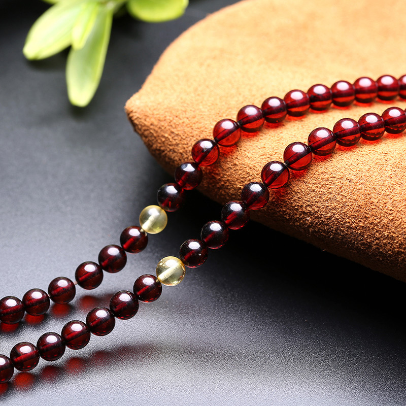 月印百川血珀108颗手串男女款多层多圈琥珀手链附证书