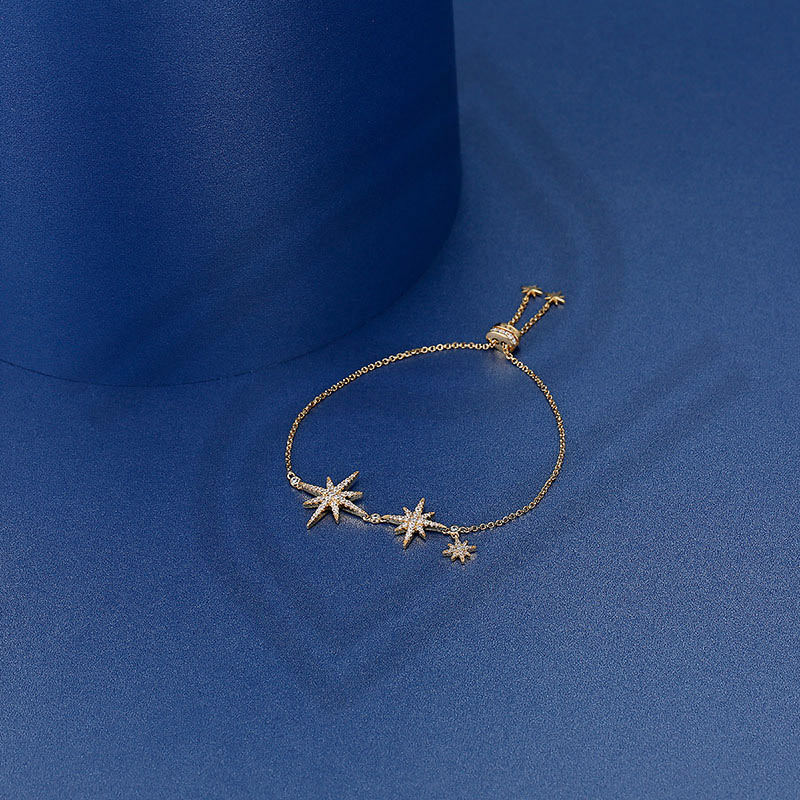 apmmonaco双流星手链女大小六芒星手镯星星手饰简约个性气质时尚ab
