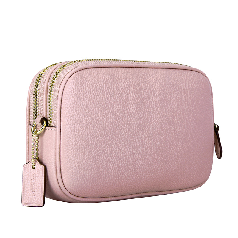 COACH 蔻驰 奢侈品 女士专柜款粉色皮质单肩斜挎包