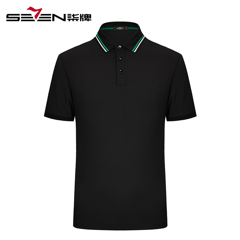柒牌SEVEN男装短袖T恤商务休闲翻领中青年polo衫短t男士