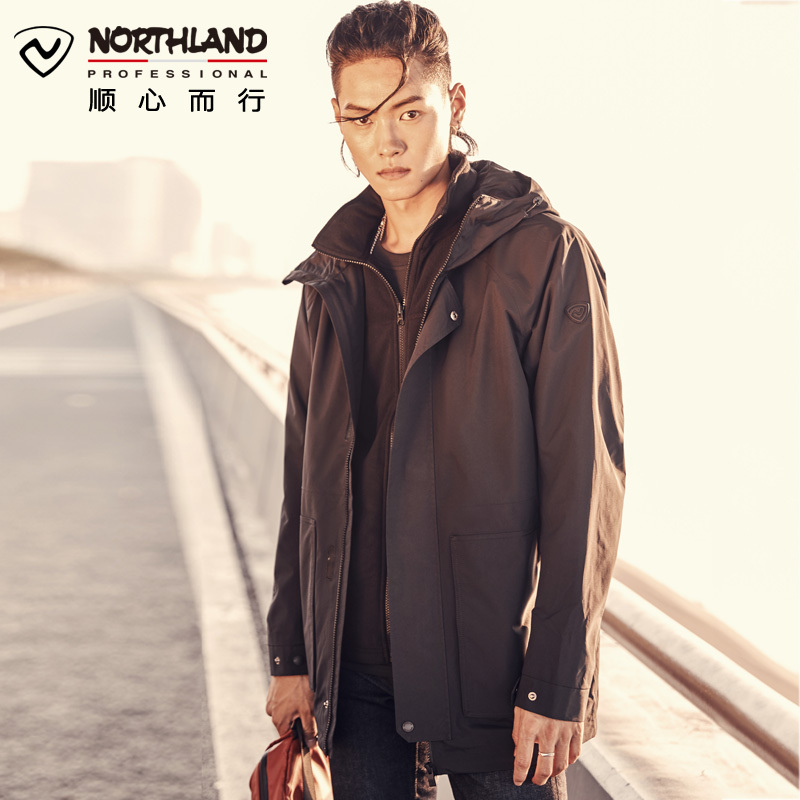 诺诗兰（NORTHLAND）运动户外男式休闲保暖三合一冲锋衣三穿套抓绒外套GS085X11