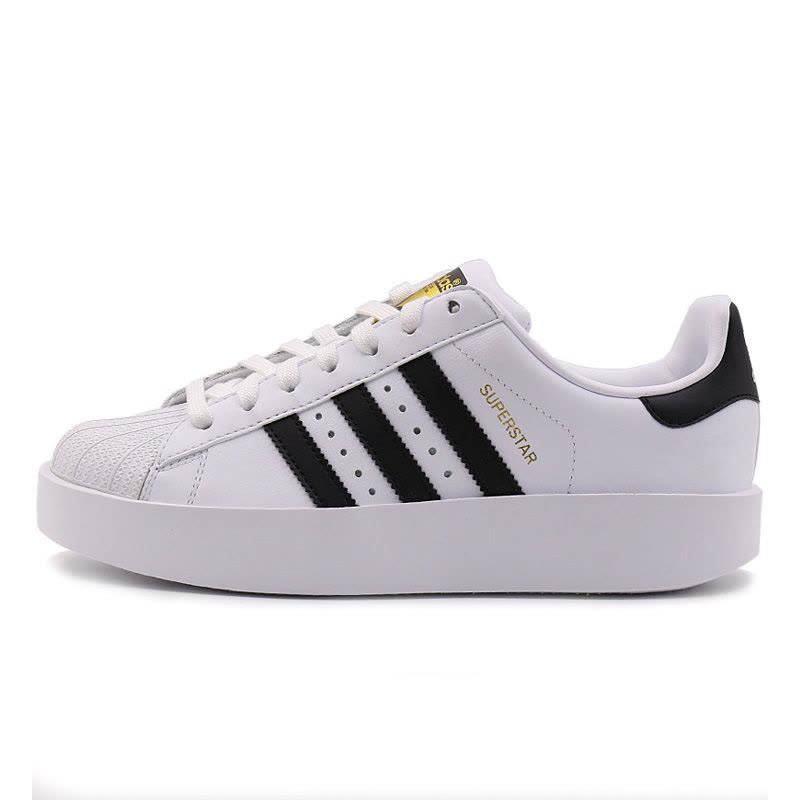 Adidas/阿迪达斯SUPERSTAR BOLD女性经典款金标贝壳头舒适耐磨底系带女子休闲板鞋BA7666图片