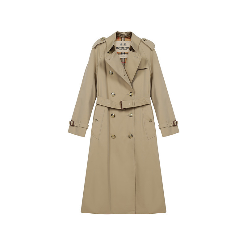 博柏利 BURBERRY 女款棉质滑铁卢版型长款Heritage Trench风衣外套80457851