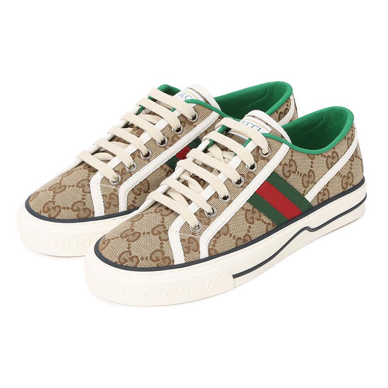 预售 古驰GUCCI Tennis 1977 帆布鞋 经典织带织物606110 女士帆布鞋图片