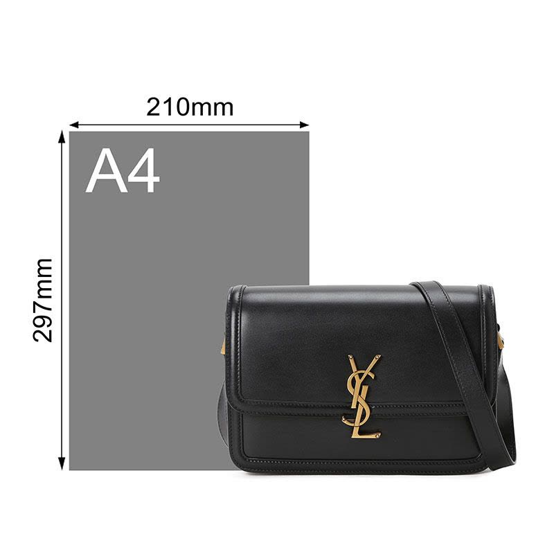 预售 圣罗兰YSL SOLFERINO 口盖包中号 字母LOGO光面皮 女士单肩包 634305金扣图片
