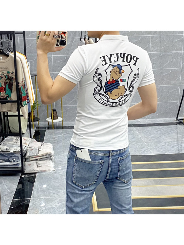 Ceen Bulled社会小伙polo衫男士潮流短袖T恤2022夏季新款时尚休闲翻领体恤男