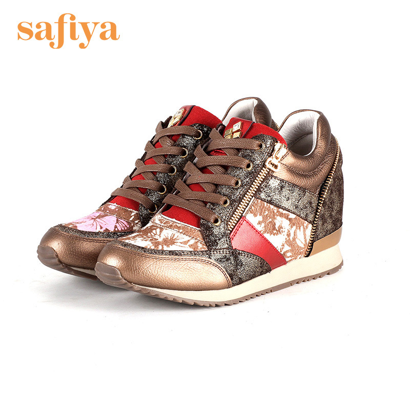 索菲娅Safiya印花马毛皮革/闪金牛剖层革女鞋SF53112016