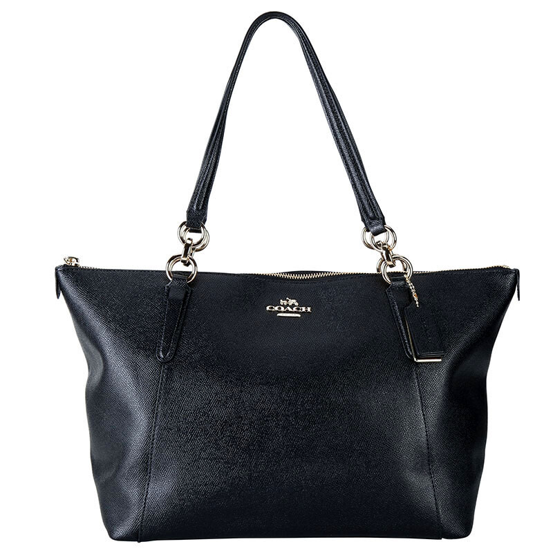 coach蔻驰奢侈品女士黑色皮质手提单肩包视频