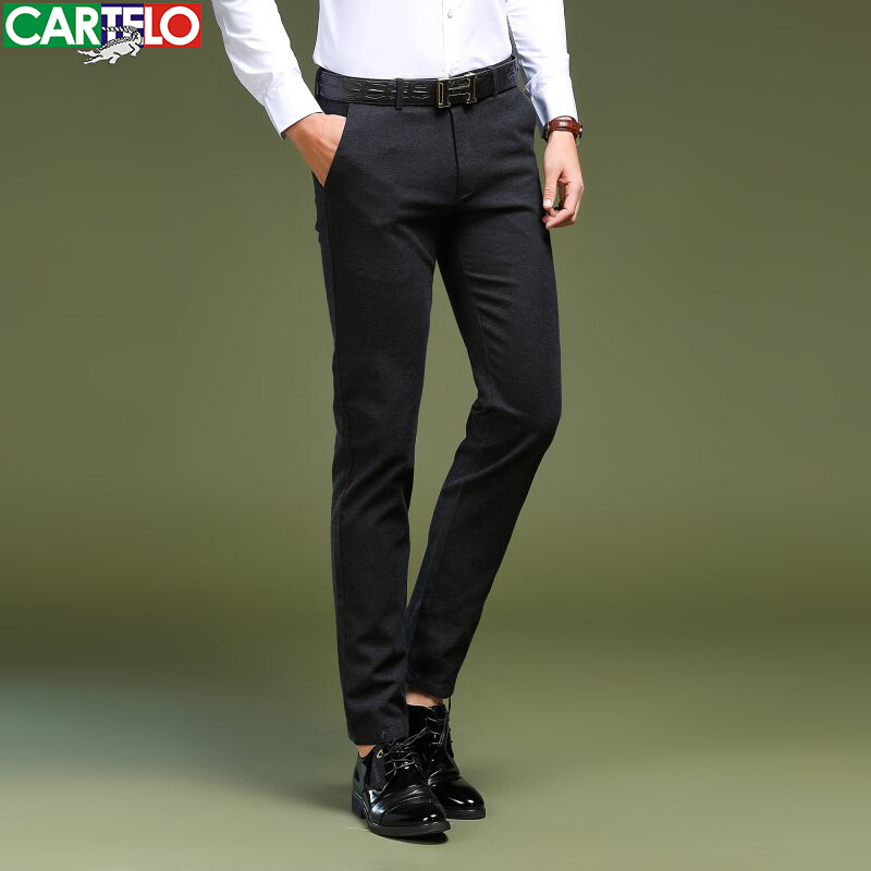 卡帝乐鳄鱼(CARTELO)休闲裤男秋季中年男士商务休闲磨毛直筒宽松长裤BAFK1506