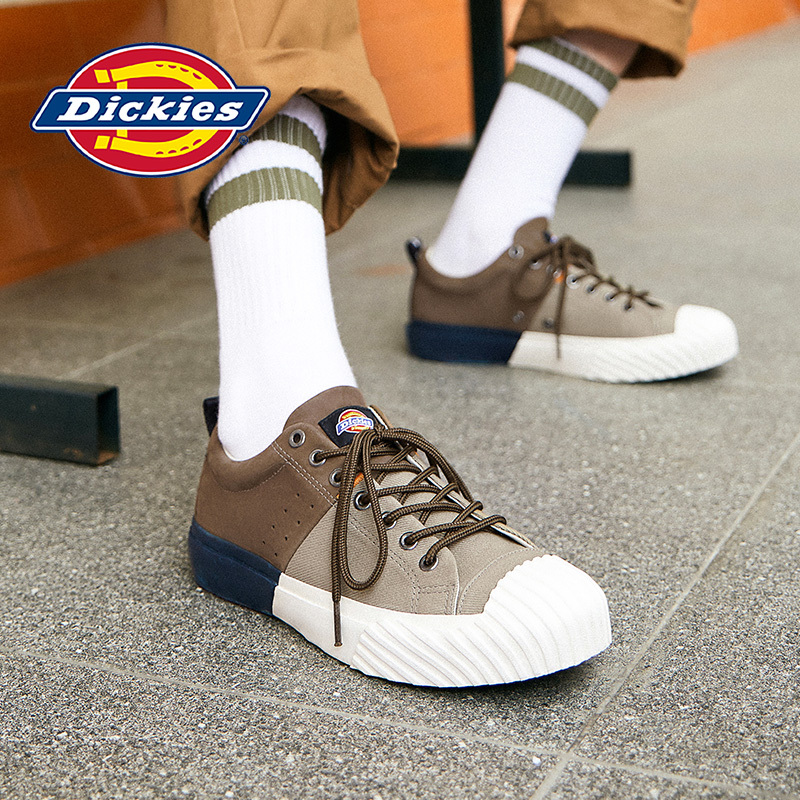 Dickies低帮帆布鞋男韩版潮流百搭板鞋秋季新款系带学生休闲鞋子193M50LXS3B