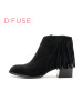 迪芙斯D:FUSE牛皮尖头中跟套脚流苏深口女鞋DF64117309