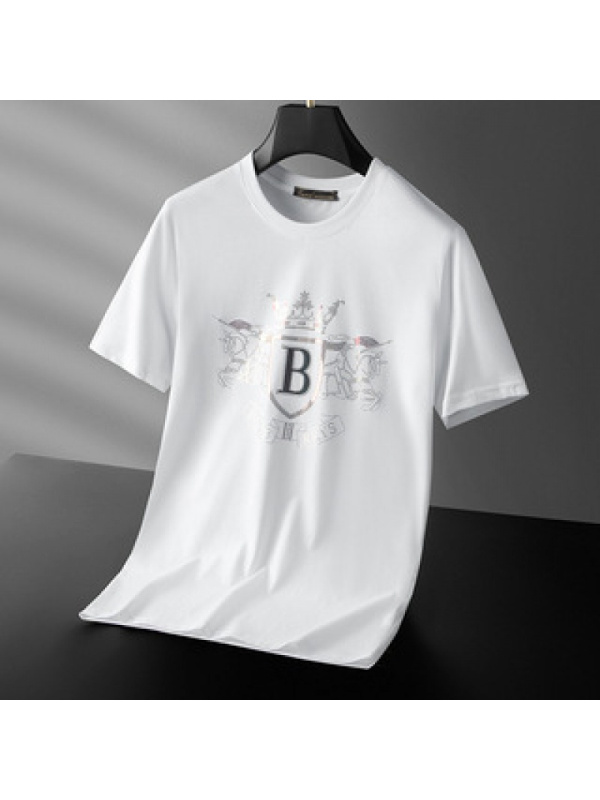 Ceen Bulled2022夏季新款3D数码重工马印花烫钻短袖T恤男丝光棉个性潮流T恤男