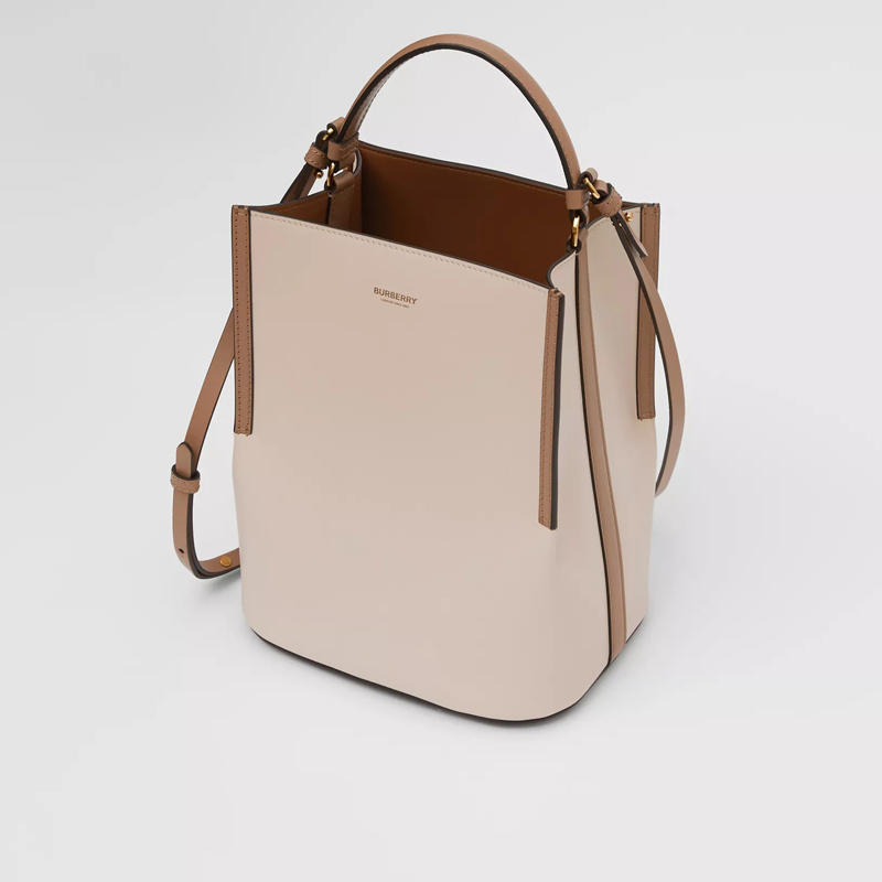 预订burberry博柏利peggy小号双色皮革佩格水桶包2116525cm