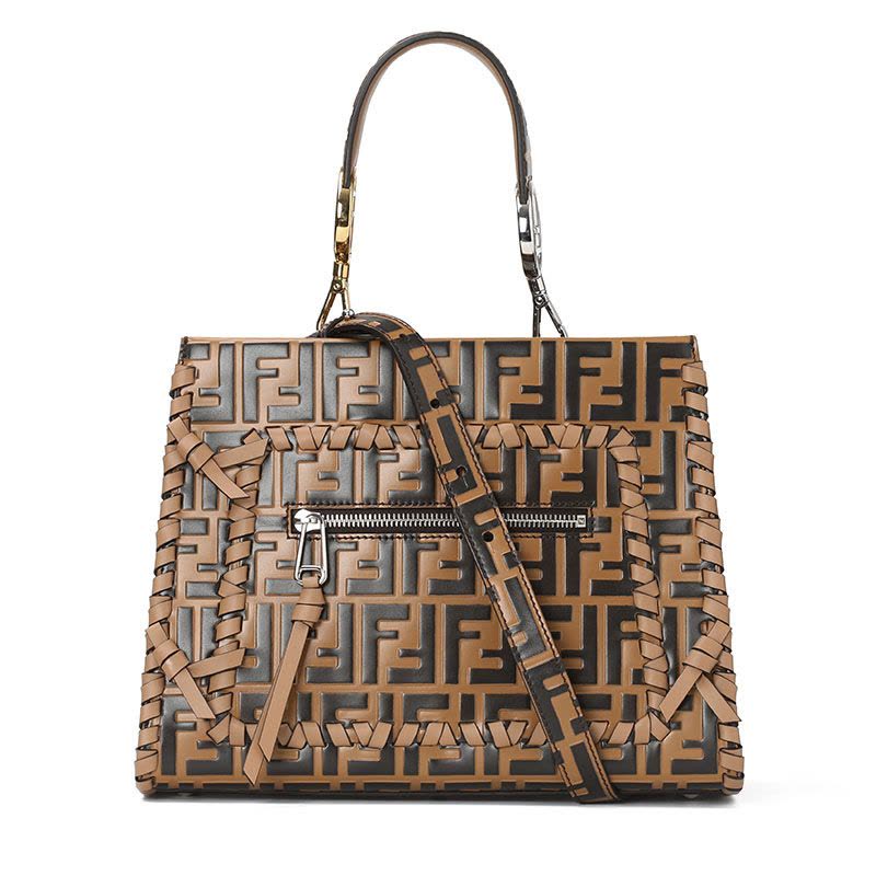 FENDI/芬迪 女包双F压花编带蝴蝶结手拎斜挎包 8BH344图片