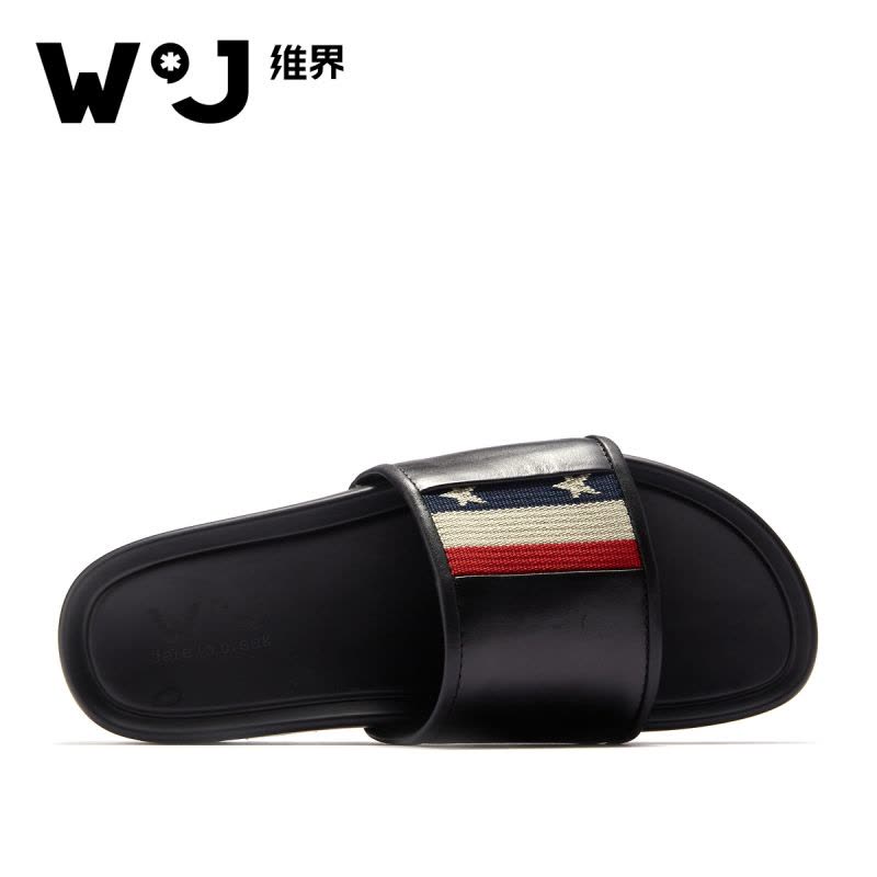 维界夏季潮流版式一字拖鞋青春时尚家用户外两用简约男鞋时尚个性图片