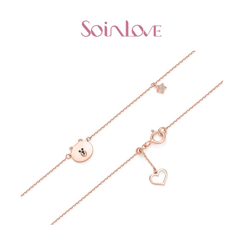 Soinlove LINE FRIENDS18K金钻石手链女送礼推荐VU841