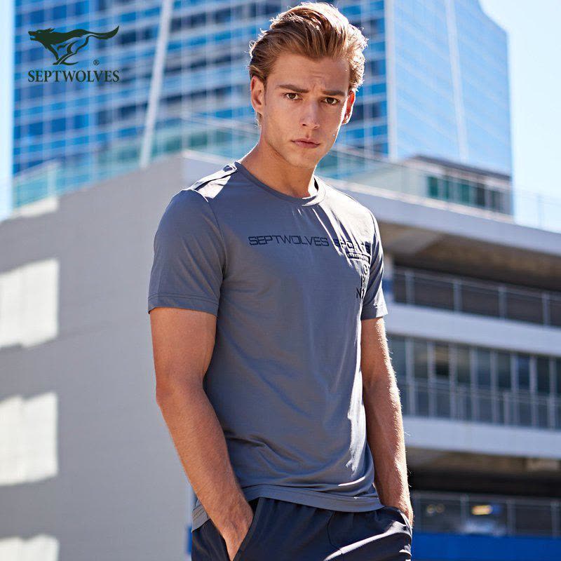 七匹狼户外运动短袖T恤 2019夏季青年印花圆领T恤休闲男装图片