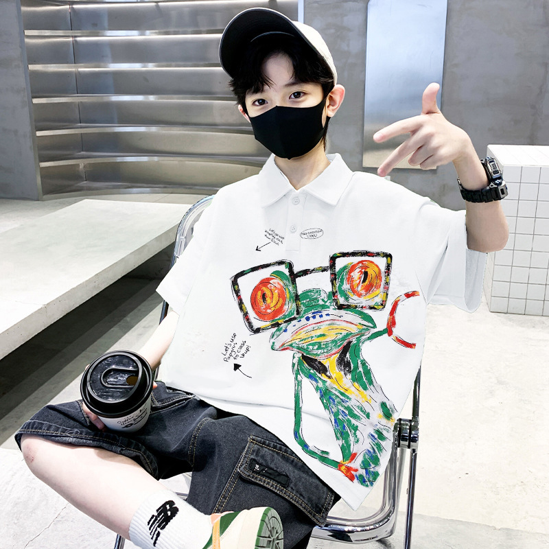 儿童装男童夏装短袖T恤2025新款中大童夏季男孩夏款POLO衫两件套