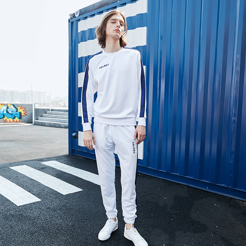 KELME/卡尔美男士运动长裤复古串标时尚休闲百搭卫裤新款针织裤