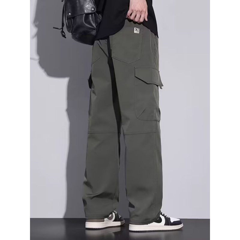 工装裤男潮牌宽松直筒新款多口袋青少年裤子男士休闲裤春秋款