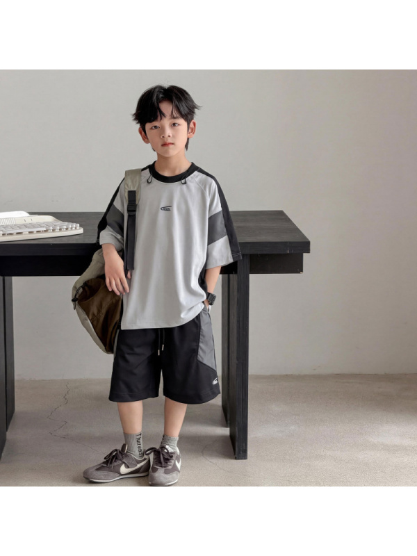 男童夏装套装2026新款大儿童夏季短袖两件套潮男孩运动夏速干衣服