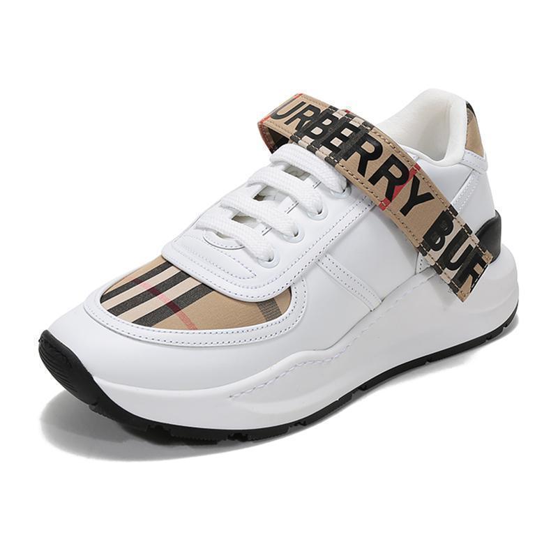 burberry博柏利女款织物配皮粘扣系带休闲鞋运动鞋80255431视频