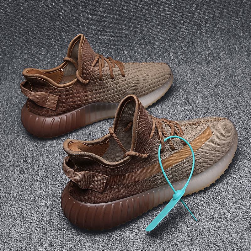 Ceba2021夏季新款网红时尚潮流飞织渐变色椰子鞋网面透气休闲运动男鞋图片