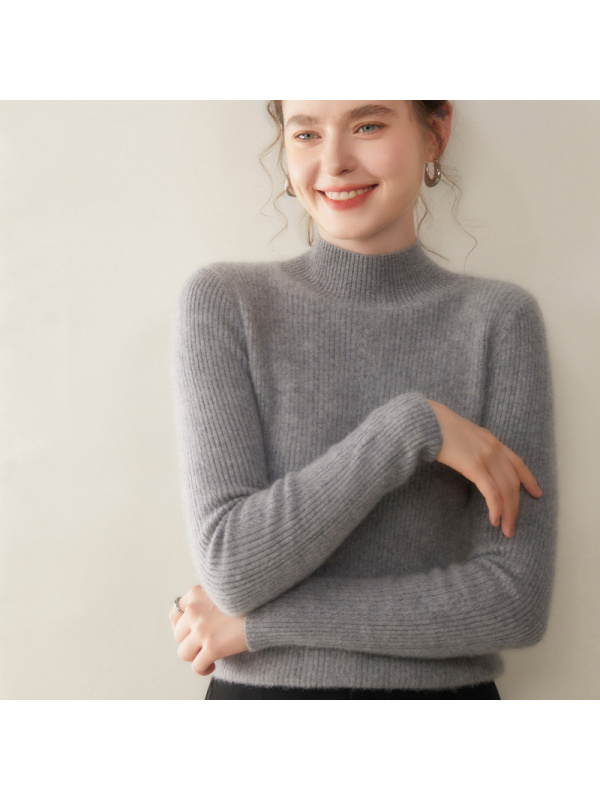 半高领山羊绒衫女士秋冬新款气质内搭上衣软糯亲肤针织打底衫毛衣