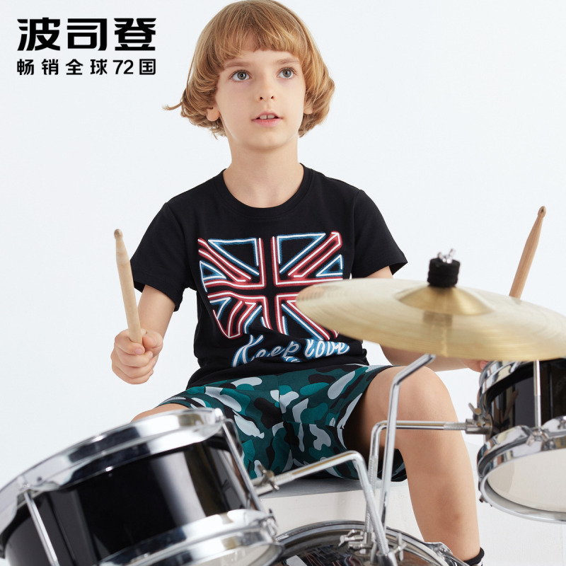 波司登男童童装裤子夏季儿童迷彩宽松短裤潮