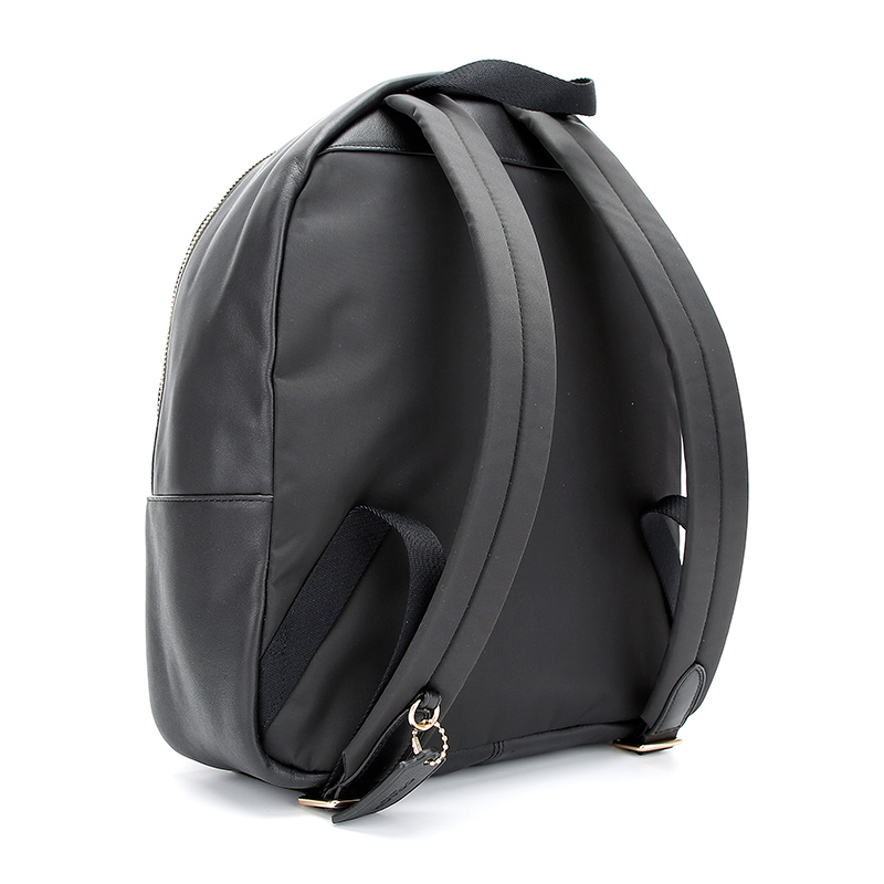 COACH 蔻驰 奢侈品 女士中号卡其拼色logo款人造革双肩包书包旅行包女礼物送女友