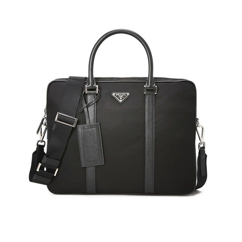 普拉达 PRADA Nylon 公文包 三角LOGO标尼龙2VE368 YOS银扣 男士手提包图片