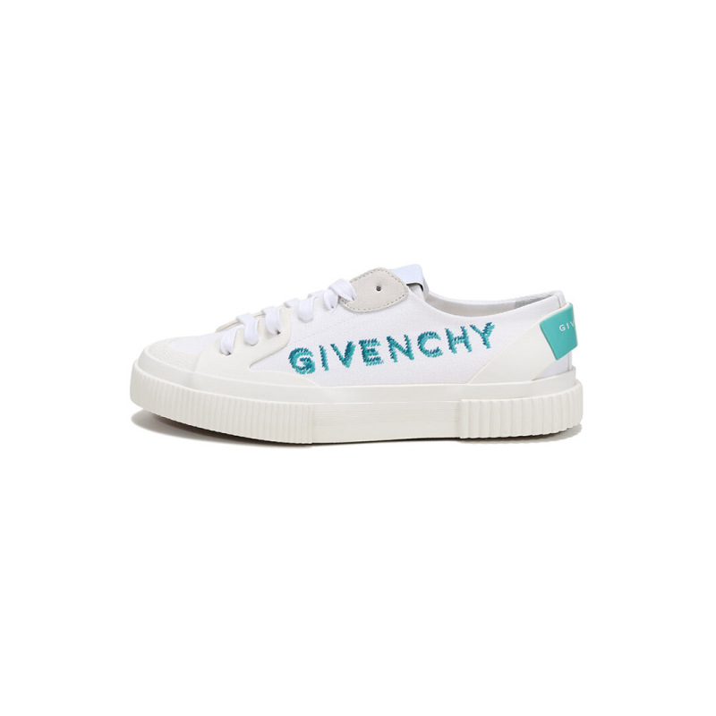 纪梵希 GIVENCHY 女士织物运动休闲鞋平底鞋小白鞋LOGO图案 BE000PE0SP