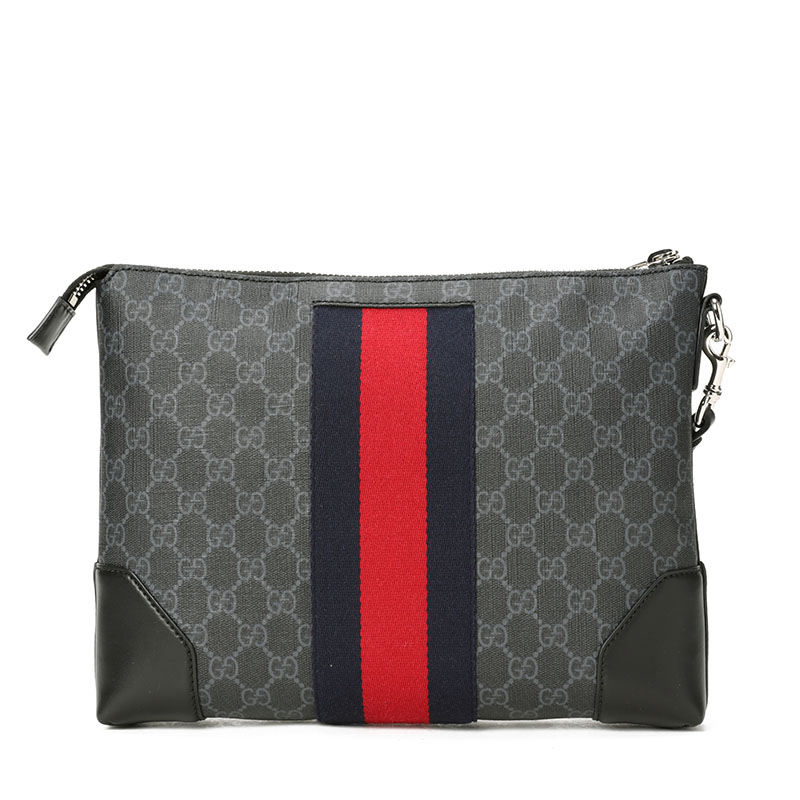 预订 GUCCI 男士手拿包 GG条纹织带 523603
