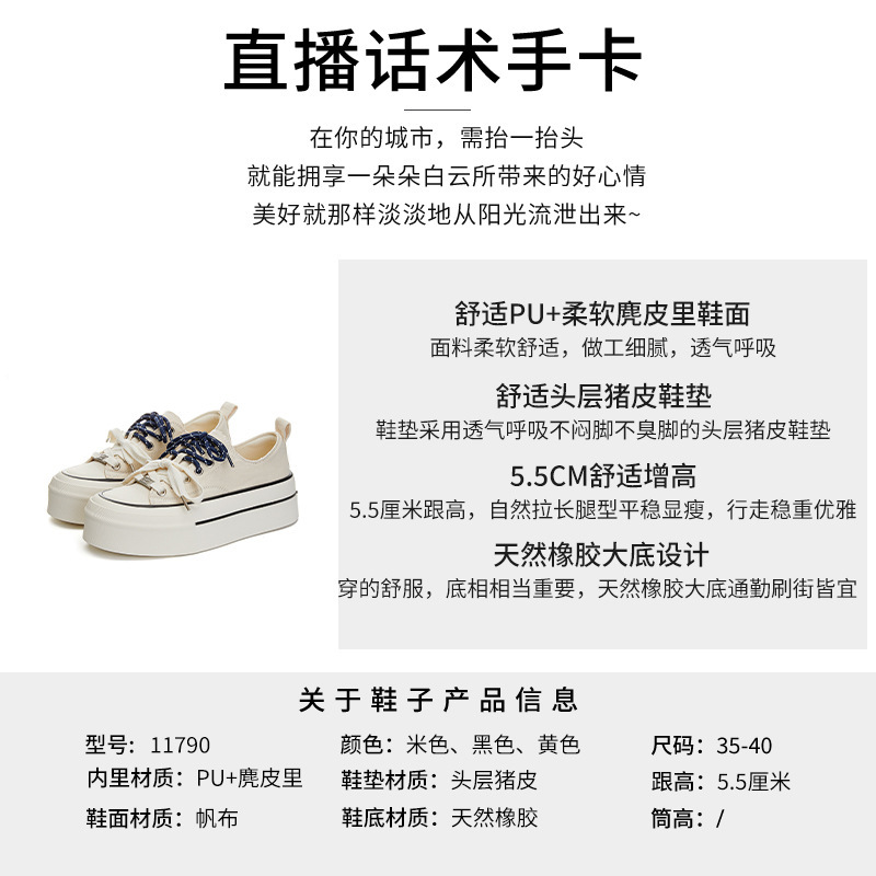 双鞋带帆布鞋女2025春季新款百搭厚底板鞋女舒适休闲单鞋运动女鞋