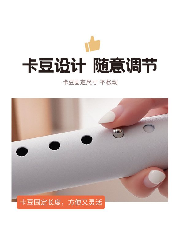 Ceba烤漆可伸缩弹簧窗帘杆 免安装打孔杆子配件白色加厚罗马杆窗户杆