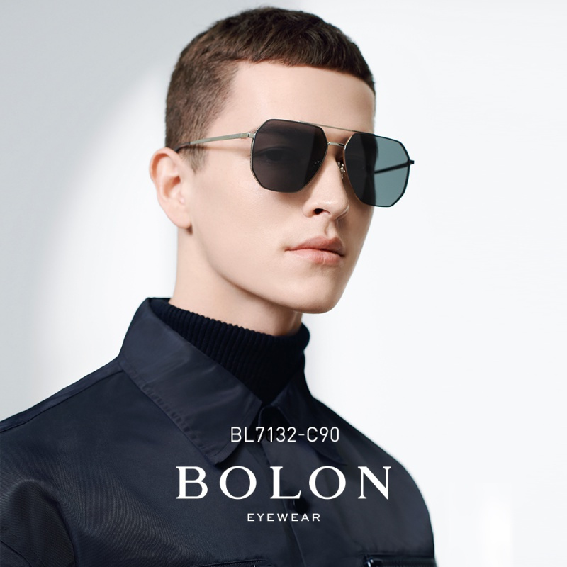 BOLON暴龙眼镜2021金属框太阳镜男士偏光开车驾驶墨镜BL7132