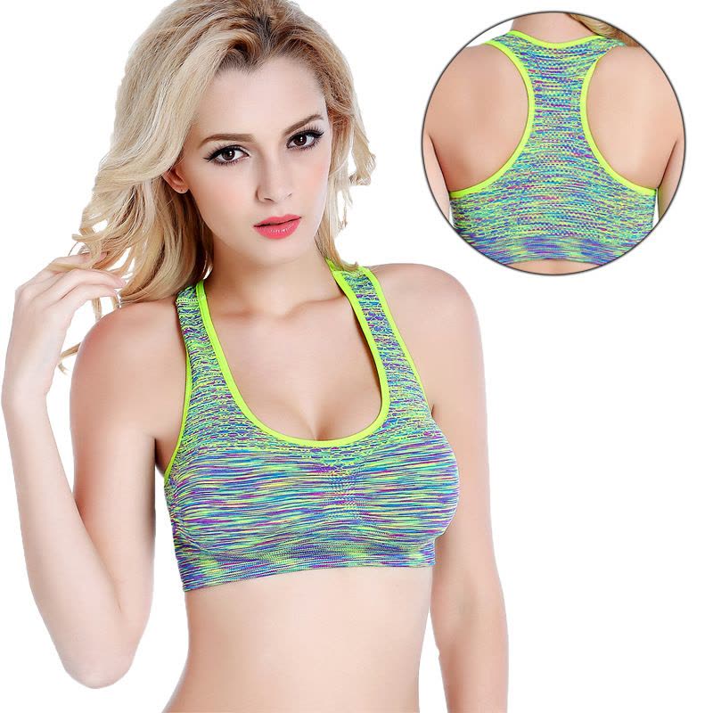 秋冬防震段染背心式运动内衣女 无钢圈健身训练瑜伽跑步睡眠文胸图片
